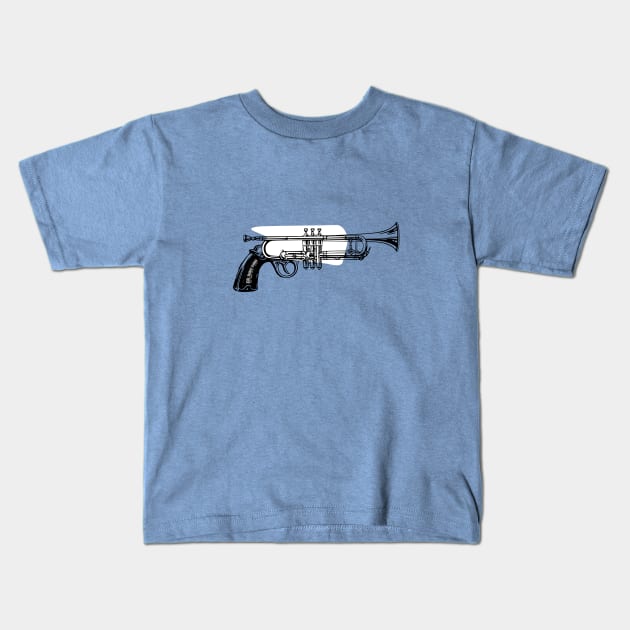 Trumpet Gun Kids T-Shirt by ringdingofficial